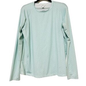 Lady Hagen Mint Green Geometric Long Sleeve Active Top Size Large